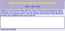 Beli Aplikasi Pencari Nomor HP Di Internet WA ke: 0812-130-6654